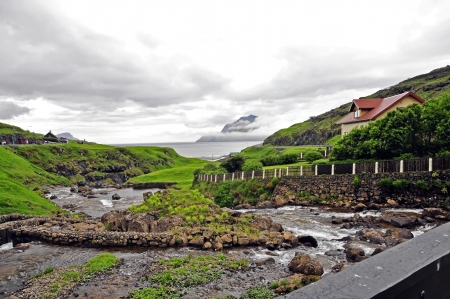 Leynar is a place in the Faroe Islands in the West Streymoysの写真素材