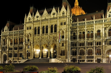 Hungarian Parliament in Budapest  The building is 1896, built for the honor of the millennium  The building has no less than 691 rooms のeditorial素材
