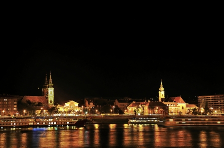 Overlooking the Buda side of Budapest at night  Buda is older, hillier, and more graceful than the Pest side のeditorial素材