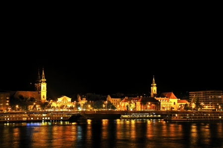 Overlooking the Buda side of Budapest at night  Buda is older, hillier, and more graceful than the Pest side のeditorial素材