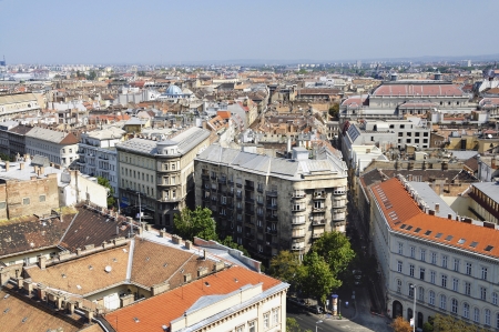 View from the Basilica of St Stephen in the center of Budapestの写真素材
