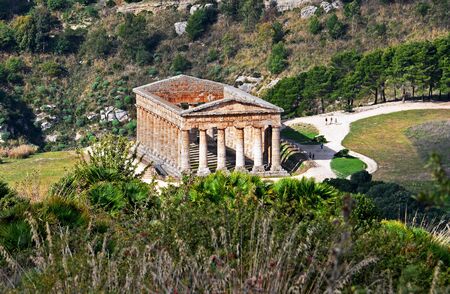 Segesta, Elymer temple in the province of Trapani, Sicilyの写真素材