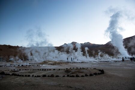The geysers of El Tatio, Chileの写真素材