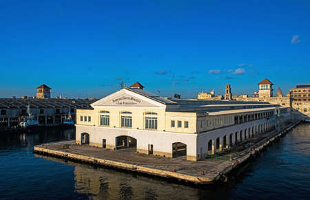 Havana Harbor and Sierra Maestra Terminal cruise ship docking facility is on the edge of Havana Old Town in Cuba Havana Bayのeditorial素材
