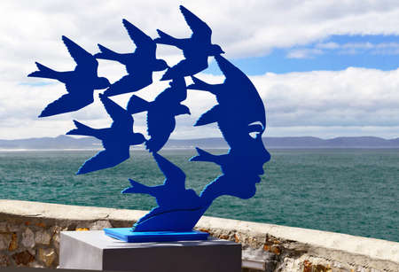 Sculptures along the waterfront in Hermanus, South Africaのeditorial素材