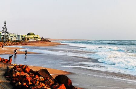 Swakopmund Namibia - Beach on the Namibian coast after Swakopmundの写真素材