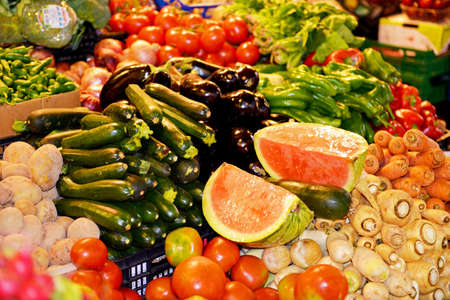 Mercat de la Boqueria in Barcelona, Spain Famous, lively public market that leaves nothing to be...