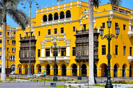 Palacio de la Union at Plaza Mayor in Lima, Peruのeditorial素材