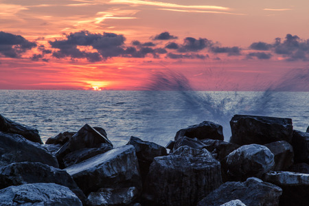 Cinque Terre: sunset in Manarolaの写真素材