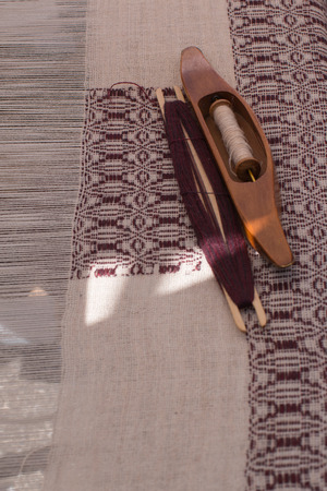 Wool weaver in Tuscanyの写真素材