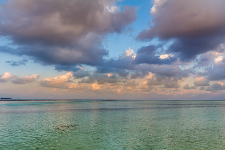 Sunset over Maldivesの写真素材