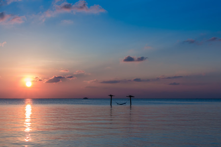 Sunset over Maldivesの写真素材