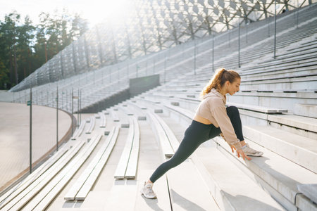Fit woman exercising outdoors. The concept of active lifestyle, sports.