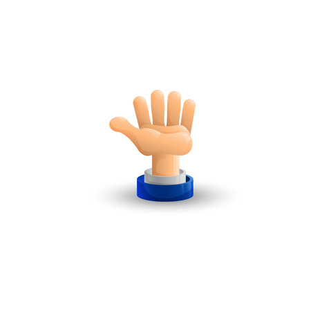 Arm. Business hand. Palm up. 3D icon. Flat. Vector illustration.のイラスト素材
