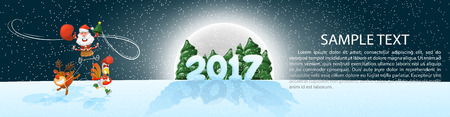 Christmas, banner 2017, panoramma.のイラスト素材