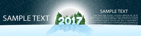 Christmas, banner 2017, panoramma.のイラスト素材