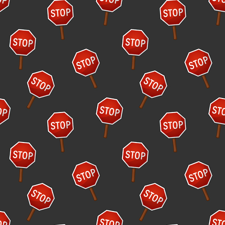 Seamless pattern, stop sign, vector illustrationのイラスト素材