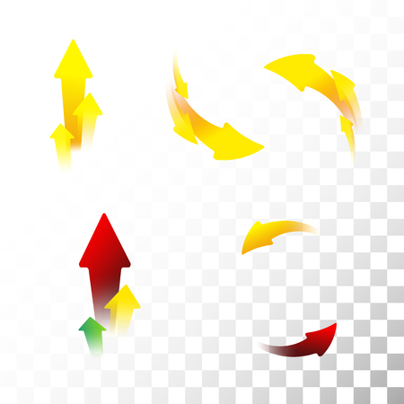 Set of arrow icons. Flat. Gradient. Transparent background.のイラスト素材