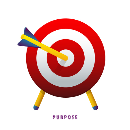 Purpose. The arrow in the target. Vector illustration. Flat. Gradient.のイラスト素材