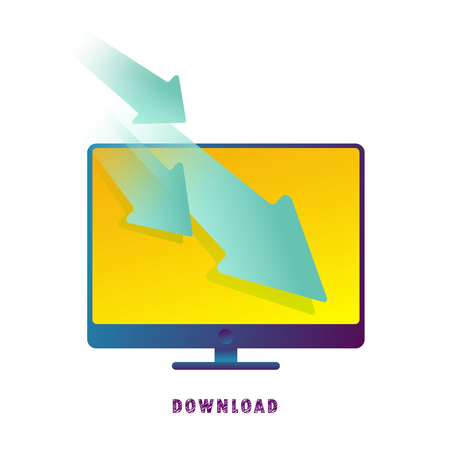 Download. The arrow in the computer. Vector illustration. Flat. Gradient.のイラスト素材