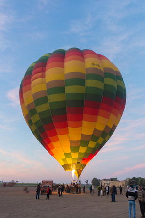hot air balloon just started its flightの写真素材