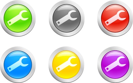 6 high-detailed buttons. Key button.  Vector illustration.のイラスト素材