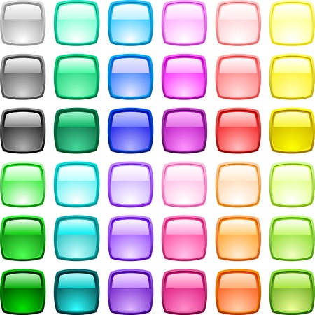 A lot of glossy buttons. Vector illustration. のイラスト素材