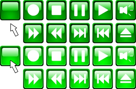 Set of media icons.  Vector illustration. のイラスト素材