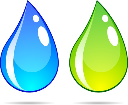 Bright water drops. Vector illustration. のイラスト素材