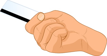 Card in a hand. Vector illustration. のイラスト素材
