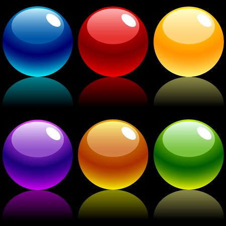 Beautiful balls on dark. Vector illustration. のイラスト素材