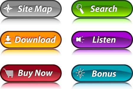 Web shiny buttons. Vector illustration. のイラスト素材
