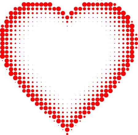 Red halftone heart. Vector illustration. のイラスト素材