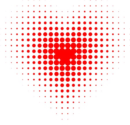 Red halftone heart. Vector illustration. のイラスト素材