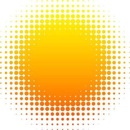 Orange halftone sun. Vector illustration. のイラスト素材