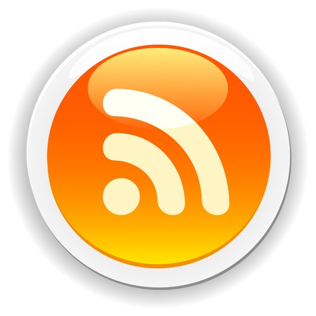 Orange rss icon. Vector illustration.のイラスト素材