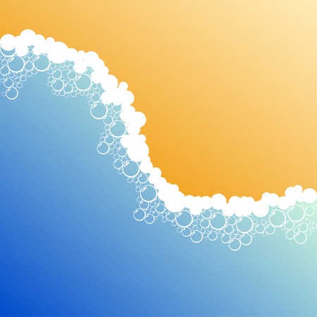 Coastline with foam. Vector illustration.のイラスト素材