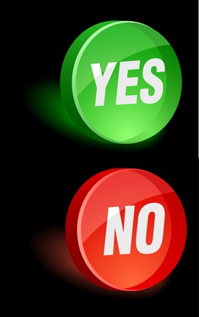 Yes/No 3d icon. Vector illustration. のイラスト素材