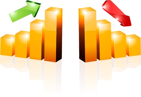 Two 3d diagrams. Vector illustration.のイラスト素材