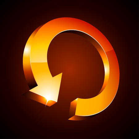 Orange luminous arrow. Vector illustration. のイラスト素材