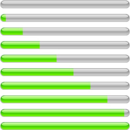 Green progress indicators. Vector illustration. のイラスト素材