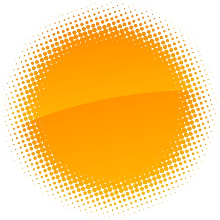 Orange halftone sun. Vector illustration. のイラスト素材