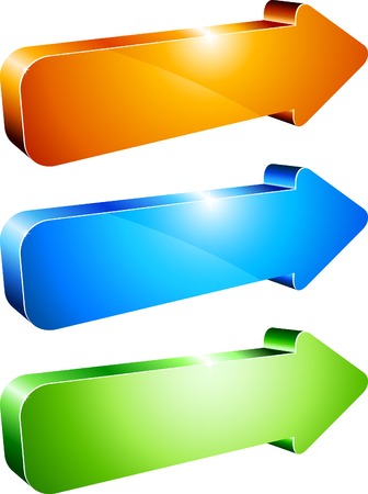 3d shiny arrows. Vector illustration. のイラスト素材