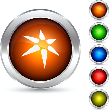 Star detailed button. Vector illustration. のイラスト素材