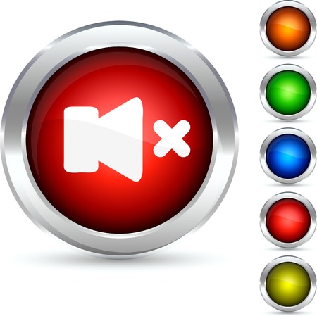 Mute detailed button. Vector illustration. のイラスト素材
