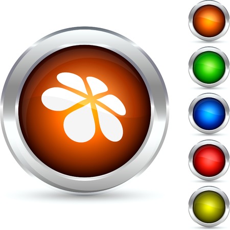 Flower detailed button. Vector illustration. のイラスト素材