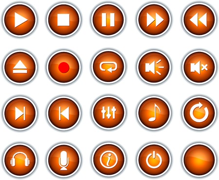 Set of player buttons. Vector.のイラスト素材