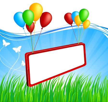 Flying billboard. Vector. Used mesh.  のイラスト素材