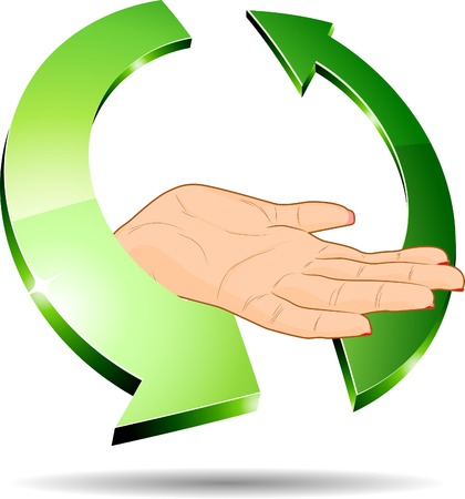 3d ecology hand. Vector illustration.  のイラスト素材