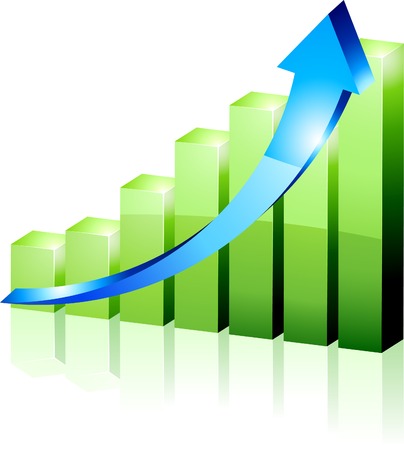 3d growth diagram. Vector illustration.のイラスト素材